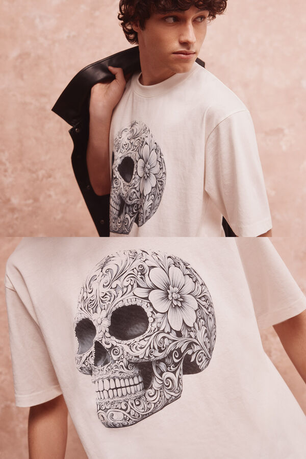 Springfield Camiseta Skull mex grey marfil