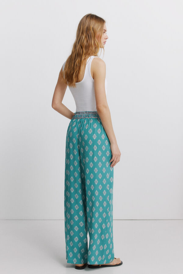 Springfield Pantal&oacute;n estampado r&uacute;stico con cord&oacute;n verde