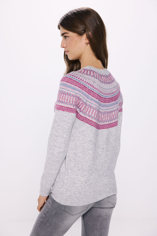 Springfield Su&eacute;ter cenefas jacquard violeta gris