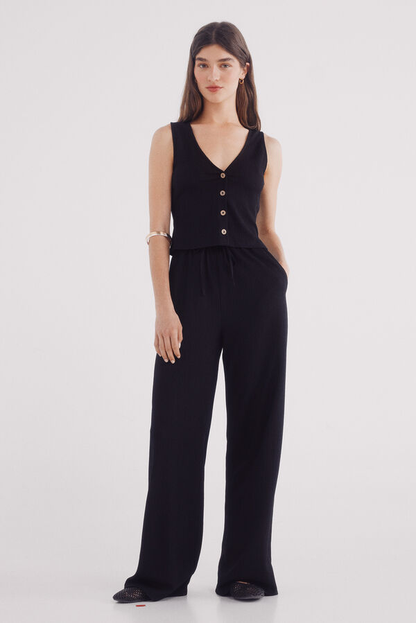 Springfield Top estructura botones negro