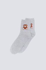 Springfield Calcet&iacute;n oso rizo gris