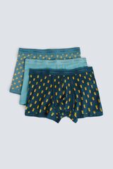 Springfield Paquete de 2 b&oacute;xers con estampado de pi&ntilde;a y pl&aacute;tano azul