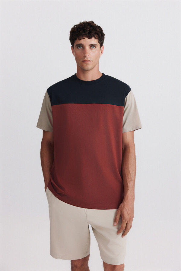 Springfield Playera color block naranja