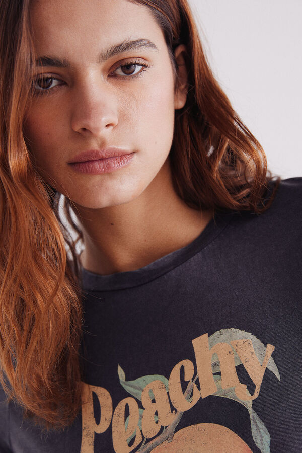 Springfield Playera gráfica frutas gris