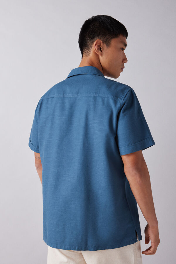 Springfield Camisa manga corta rústica azul