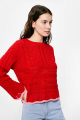 Springfield Suéter Estructura Algodón rojo