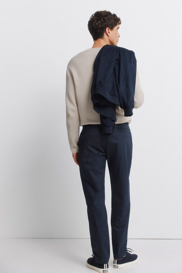 Springfield Pantal&oacute;n chino microestampado slim fit azul mezcla