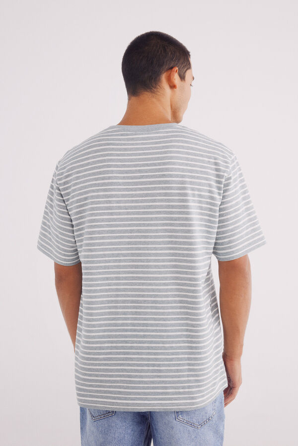 Springfield Playera raya estructura azul