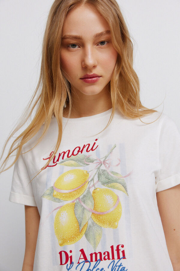Springfield Playera de manga corta con estampado marfil