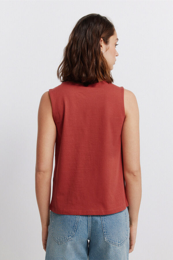Springfield Playera de tirantes plumet&iacute; rojo