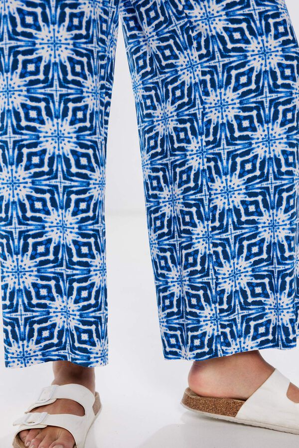 Springfield Pantalones palazzo viscosa rústica azul
