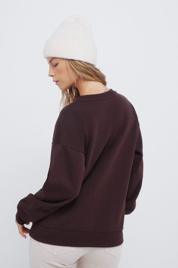 Springfield Sudadera con gr&aacute;fico bordado de la ciudad caf&eacute;
