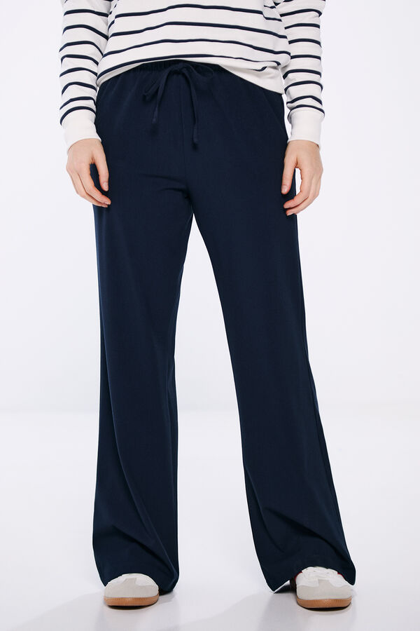 Springfield Pantalón jogger básico marino