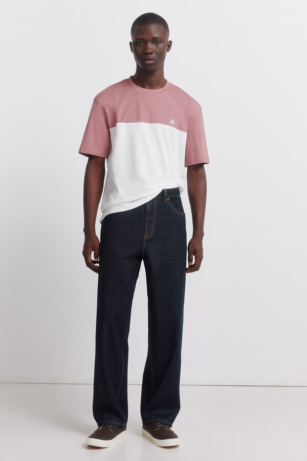 Springfield Playera bloque de color rosa