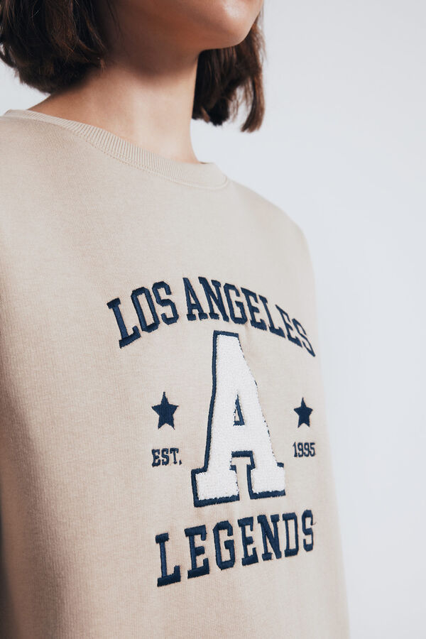 Springfield Sudadera gráfica ciudad beige
