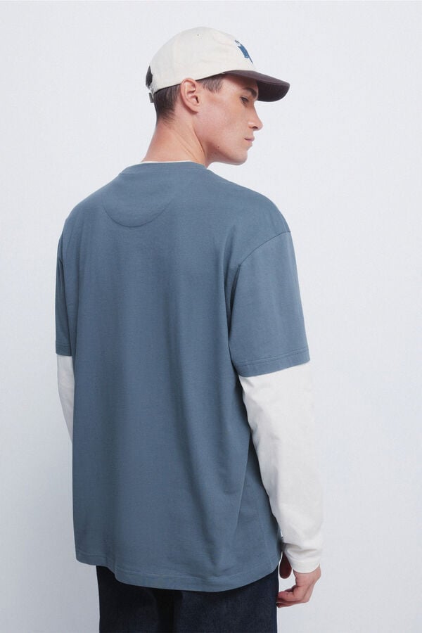 Springfield Playera de manga larga doble azul