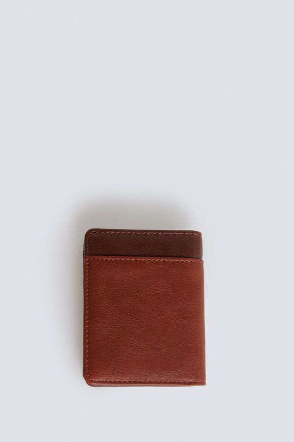 Springfield Cartera efecto piel bicolor caf&eacute;