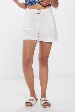 Springfield Shorts cinturón hebilla algodón rústico natural