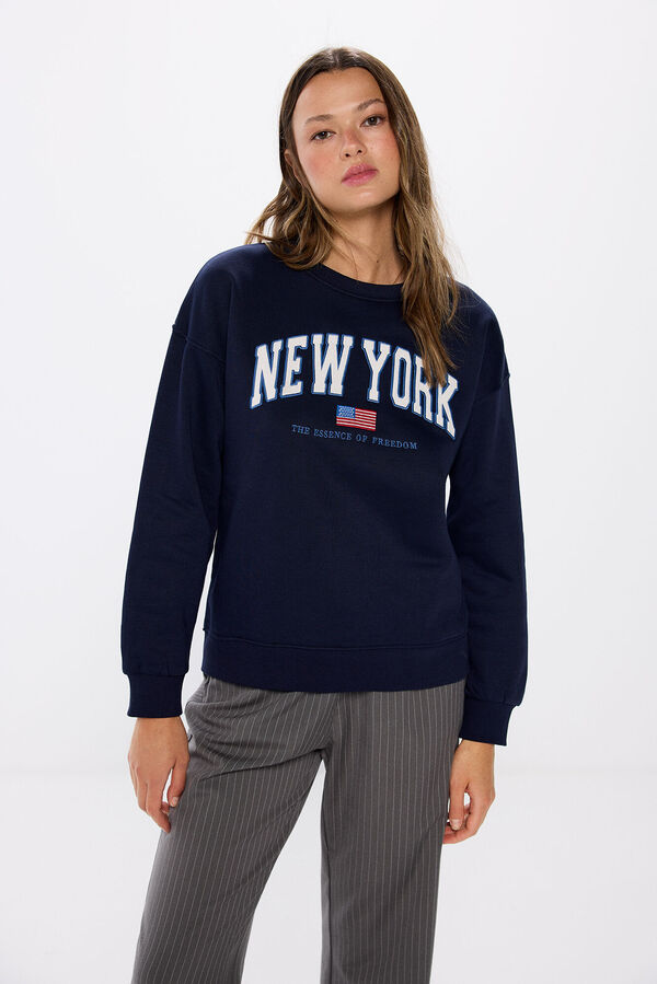 Springfield Sudadera gráfica ciudad azulado
