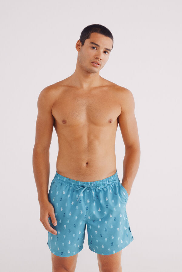 Springfield Bañador estampado medusas azul