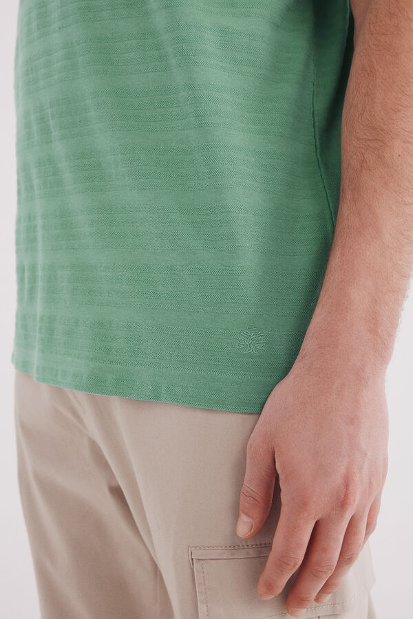 Springfield Playera raya piqué verde