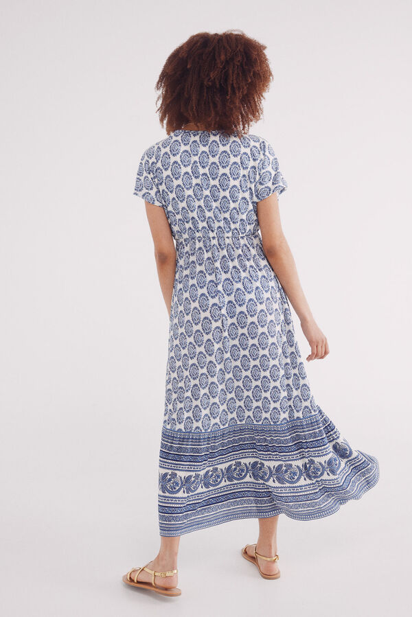 Springfield Vestido midi estampado boho café