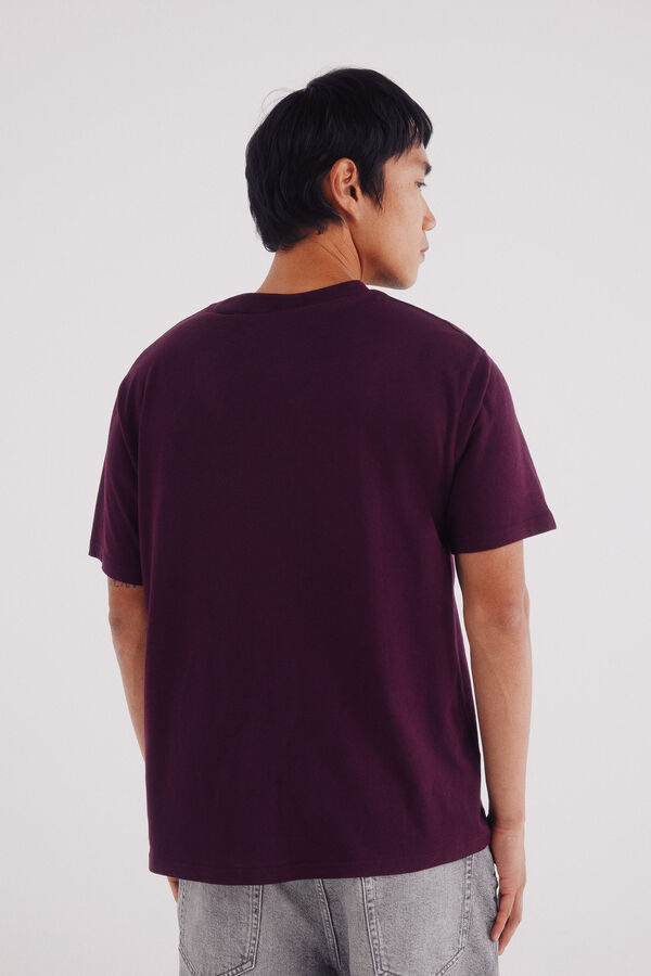 Springfield Camiseta básica cuello redondo púrpura