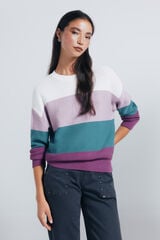 Springfield Suéter color block algodón morado/lila
