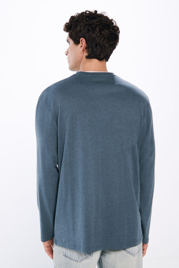 Springfield Camiseta manga larga doble melange azul