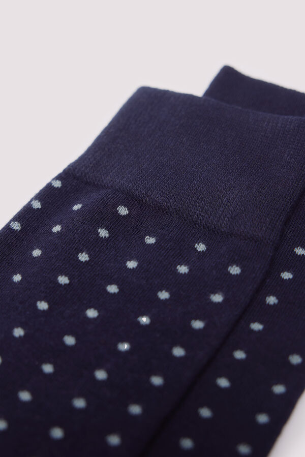Springfield Calcetín jacquard lunares azul
