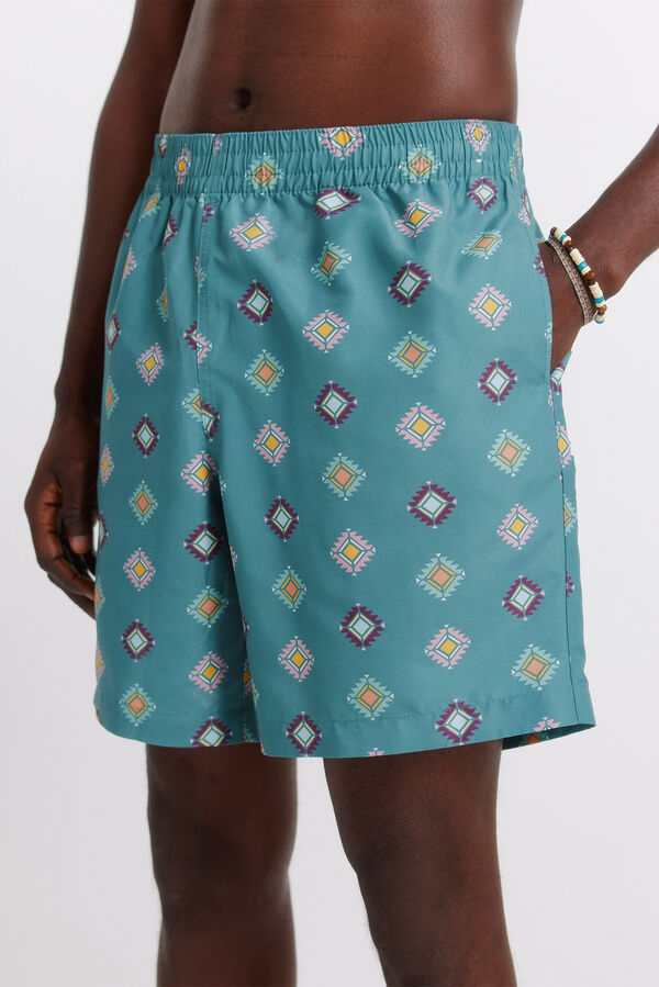 Springfield Traje de ba&ntilde;o estampado &eacute;tnico azul
