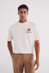 Springfield Playera bordado étnico blanco