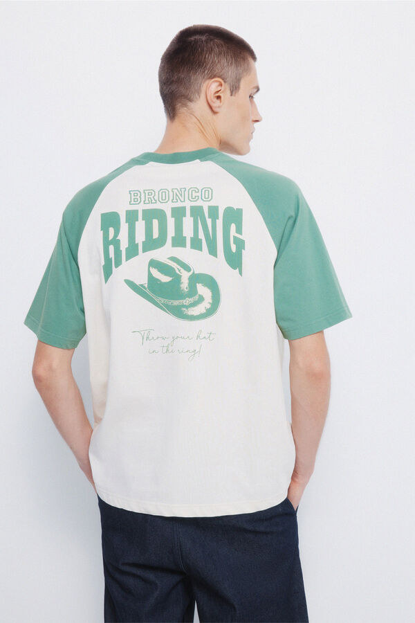 Springfield Playera de montar en un Bronco verde