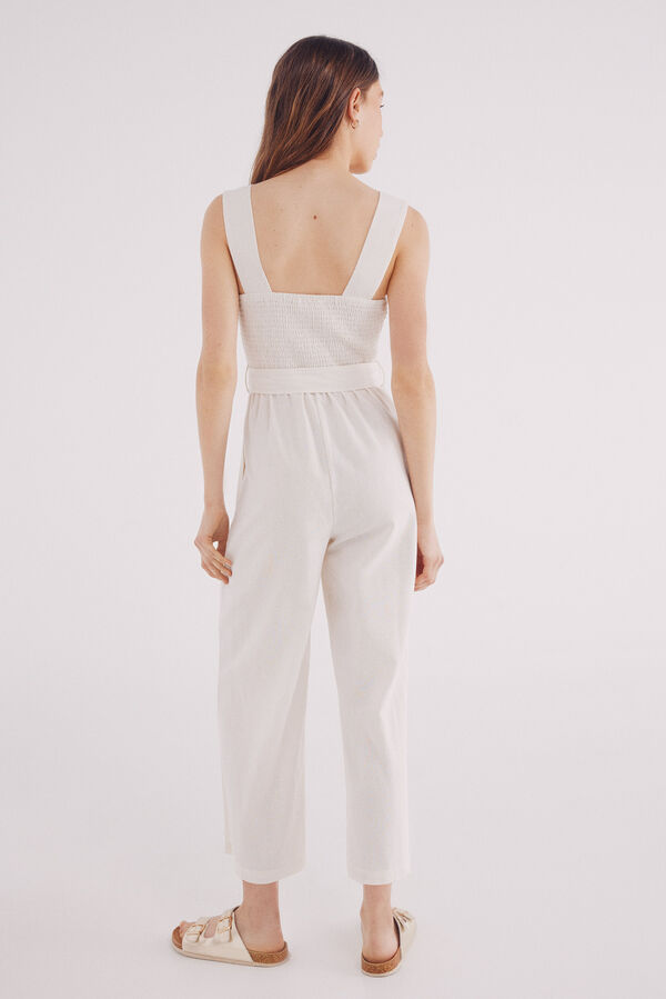 Springfield Jumpsuit lino tirantes estampado