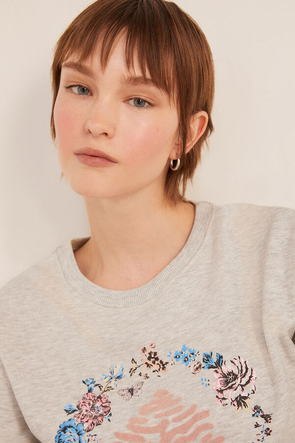 Springfield Sudadera Árbol Círculo Flores beige