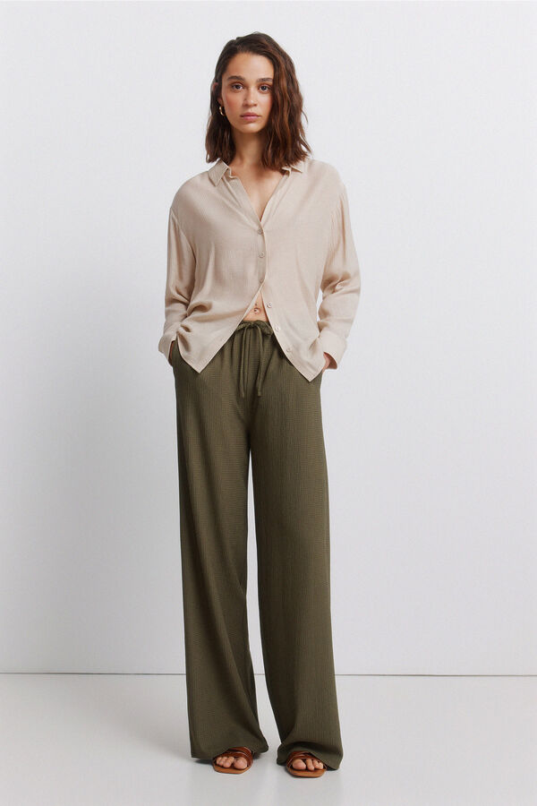 Springfield Pantal&oacute;n largo holgado de estructura kaki