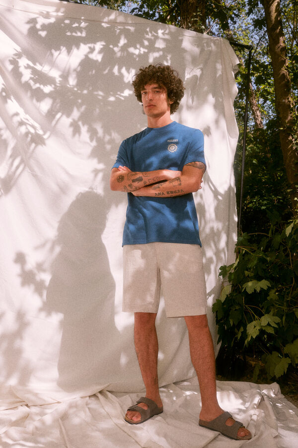 Springfield Playera estampado espalda "Roots Studio" azul