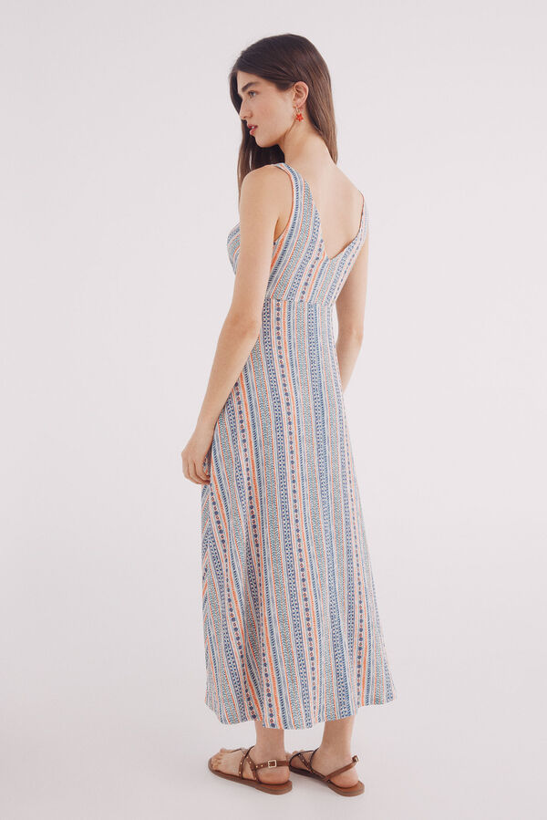 Springfield Vestido midi cenefas marfil