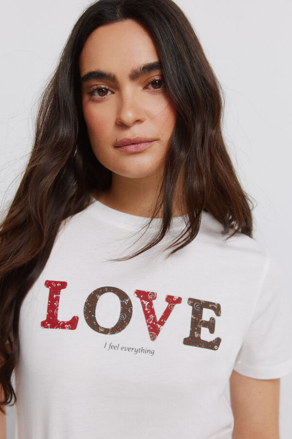 Springfield Playera de algod&oacute;n con estampado blanco