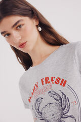 Springfield Playera "Daily fresh seafood" gris