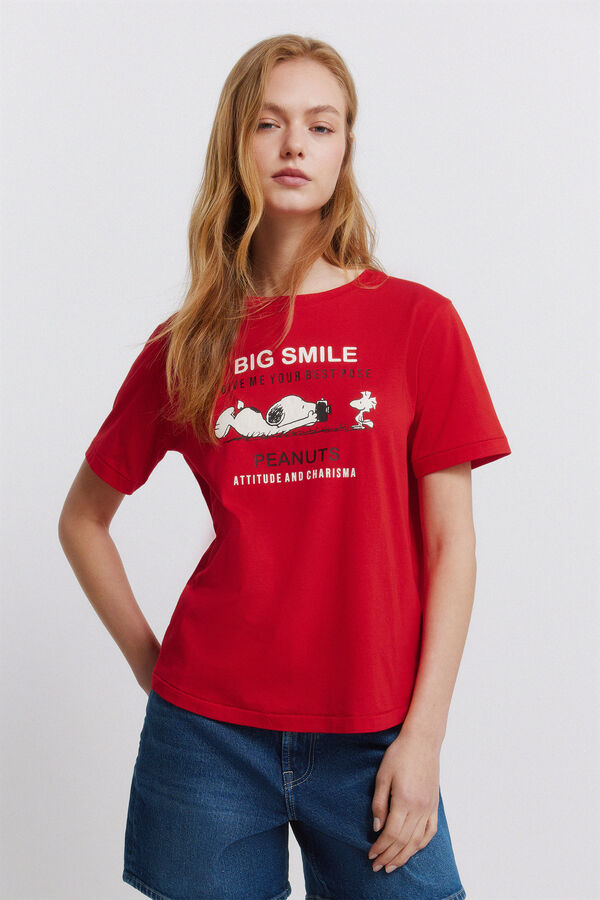 Springfield Playera de manga corta Snoopy rojo