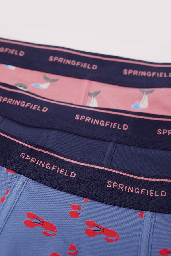 Springfield Pack 3 bóxeres estampados fucsia