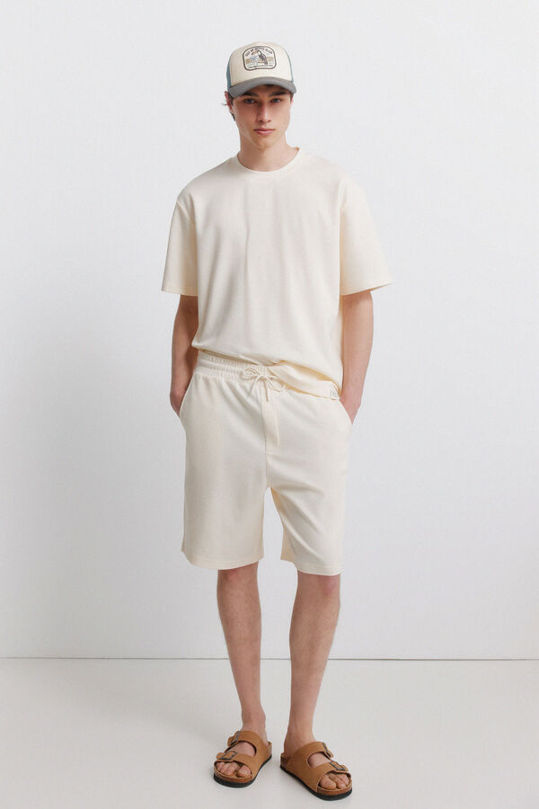 Springfield Bermudas de tela waffle blanco