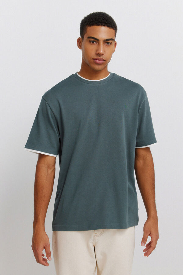 Springfield Playera cuello doble turquesa