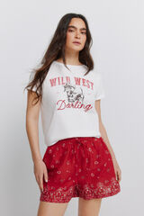 Springfield Playera de manga corta de algod&oacute;n "cowgirl" blanco