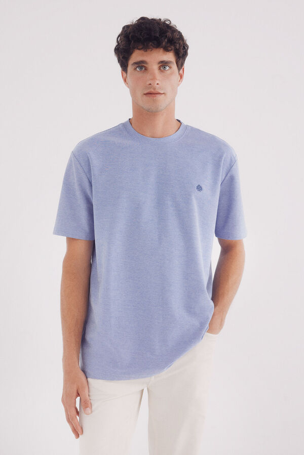 Springfield Playera piqué oxford azul tinta