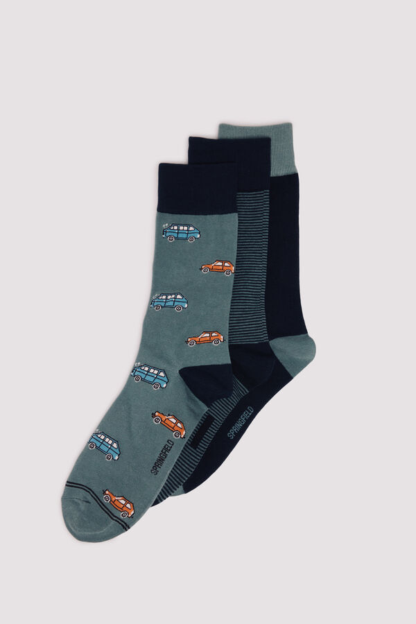 Springfield Pack de 3 calcetines de algodón para coche caza oscuro