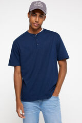 Springfield Playera cuello panadero azul medio