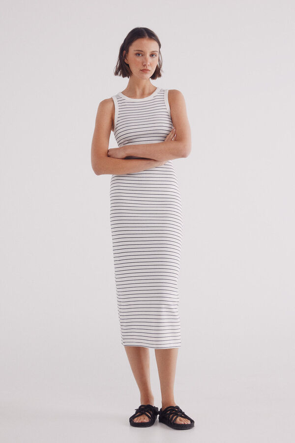 Springfield Vestido tubo rayas marineras estampado
