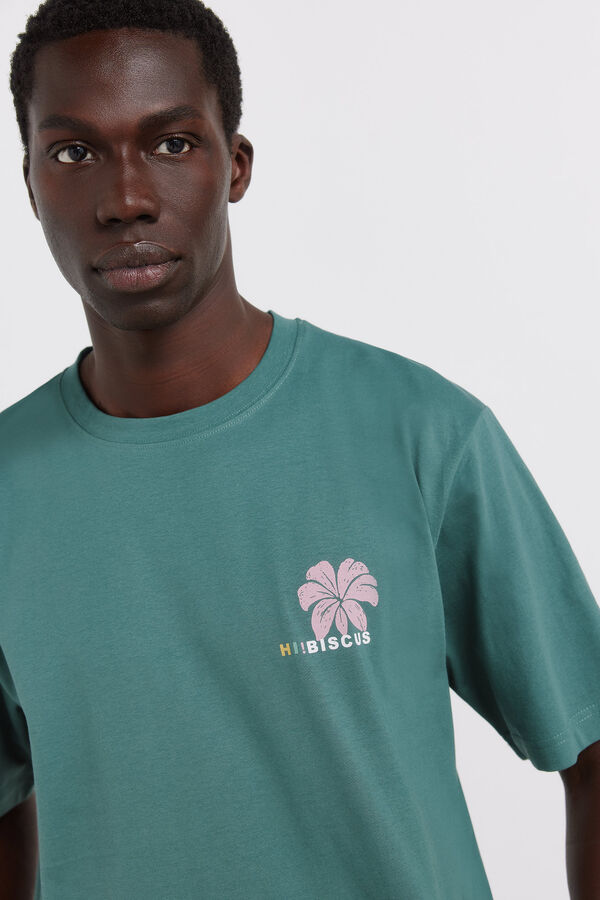 Springfield Playera hibiscus turquesa